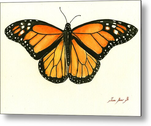  Monarch Butterfly Metal Print featuring the painting Monarch butterfly by Juan Bosco