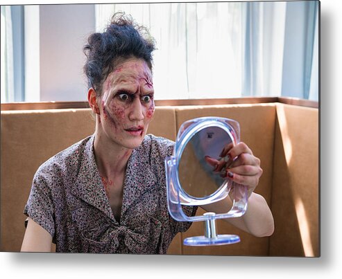 Zombie Metal Print featuring the photograph Monday morning and I look like a zombie by Matthias Hauser