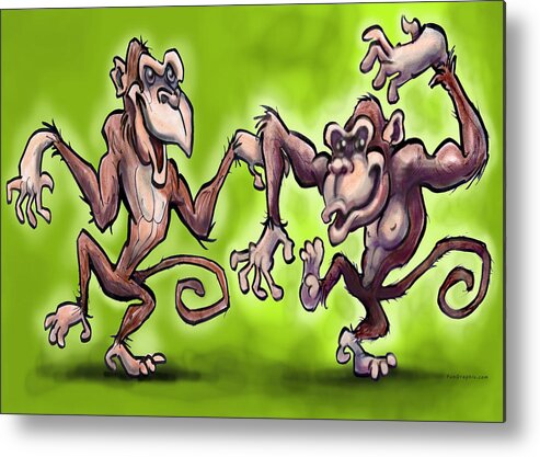 Monkey Metal Print featuring the painting Monkey Dance by Kevin Middleton