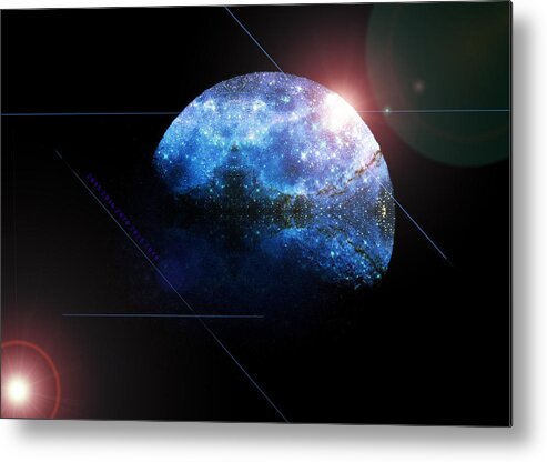 Moon Metal Print featuring the digital art Moon All Lit Up by Kathleen Illes