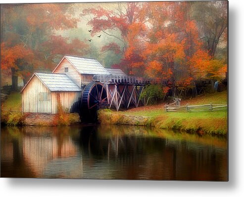 Architecture Metal Print featuring the photograph Morning at the Mill by Darren Fisher