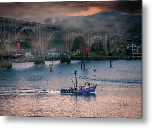 Fishing Boat Metal Print featuring the photograph Morning Commute by Bill Posner