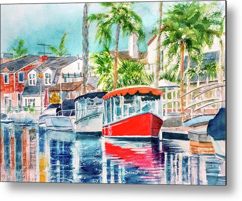 Naples Canal Metal Print featuring the painting Naples Red by Debbie Lewis