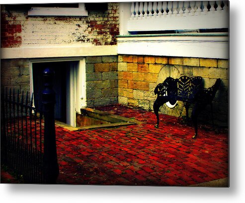 Bench Metal Print featuring the photograph Neglected Patio by Susie Weaver
