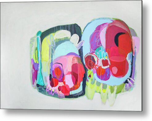 Abstract Metal Print featuring the painting Negotiations by Claire Desjardins