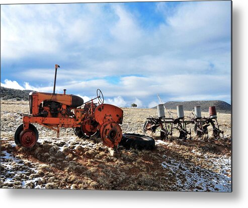 Winter Metal Print featuring the photograph New Mexico Tractor by David Arment