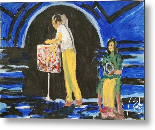 Performance Metal Print featuring the painting New Teller. Sketch I by Bachmors Artist