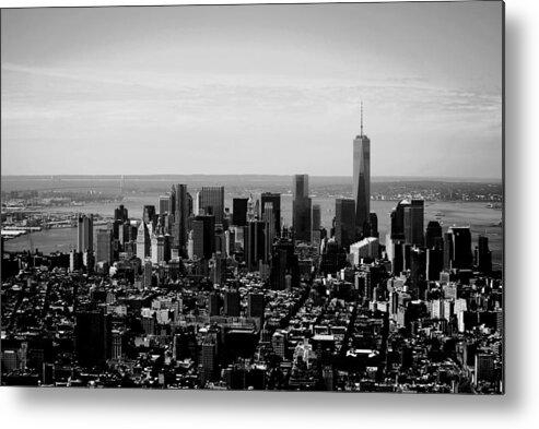 Nyc Metal Print featuring the photograph New York City Skyline - Black and White by Matt Quest