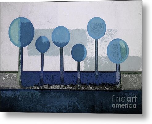 Blue Metal Print featuring the digital art Not a Forest - 010203-bl by Variance Collections