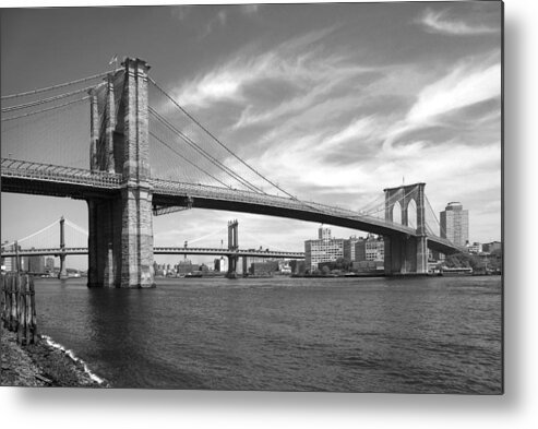 Bridge Metal Print featuring the photograph NYC Brooklyn Bridge by Mike McGlothlen