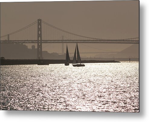 Photograph Metal Print featuring the photograph Oakland Bay Bridge III by Suzanne Gaff