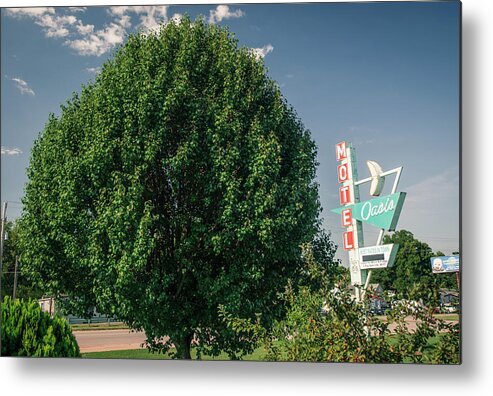 Tulsa Route 66 Metal Print featuring the photograph Oasis Motel Route 66 Landscape - Tulsa Oklahoma by Gregory Ballos