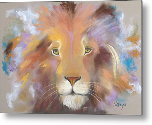 Lion Metal Print featuring the painting Ode to Cecil by Nataya Crow