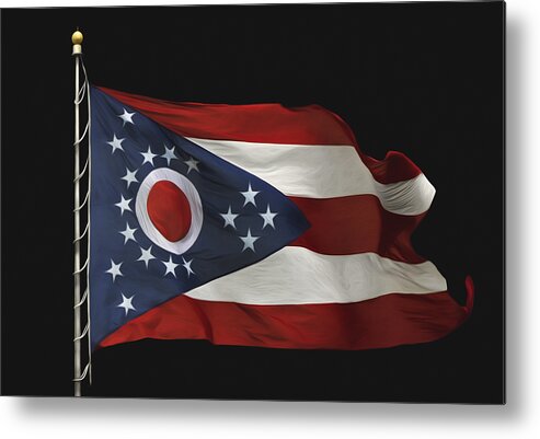 Ohio Metal Print featuring the photograph Ohio State Flag by Steven Michael