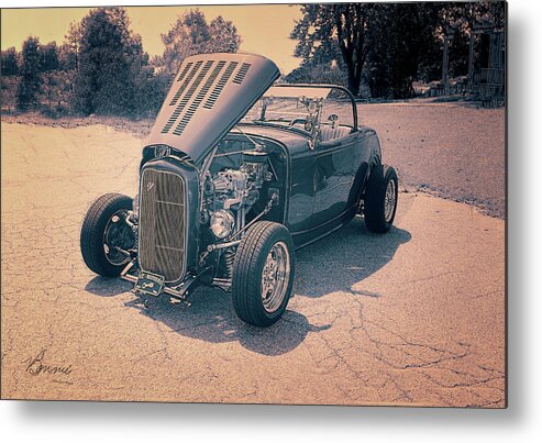 Vintage Metal Print featuring the photograph Antique 1930s convertable by Bonnie Willis