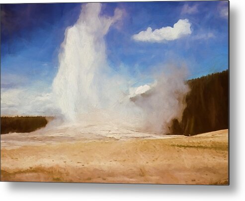  Metal Print featuring the digital art Old Faithful Vintage 5 by Cathy Anderson