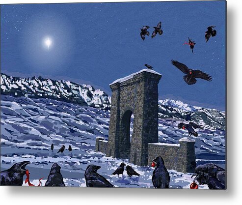 Christmas Metal Print featuring the digital art Old Friends by Les Herman