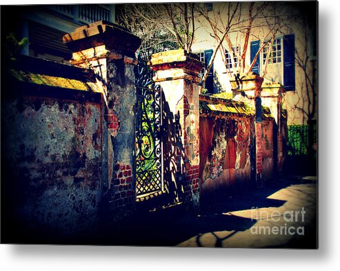 Gate Metal Print featuring the photograph Old Iron Gate in Charleston SC by Susanne Van Hulst