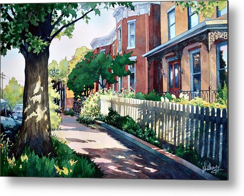 Landscape Metal Print featuring the painting Old Iron Porch by Mick Williams