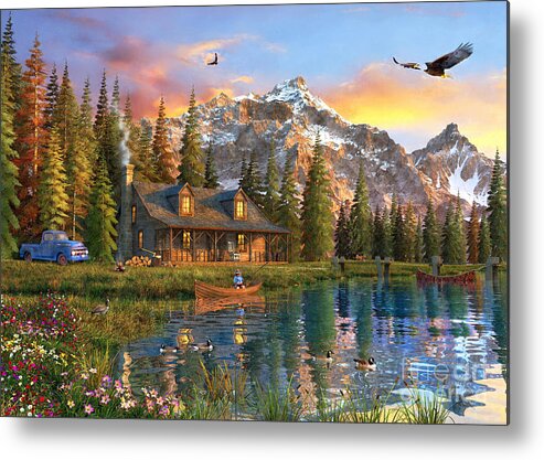 Cabin Metal Print featuring the photograph Old Log Cabin by Dominic Davison