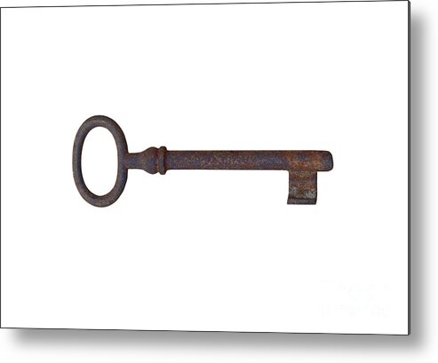 Key Metal Print featuring the photograph Old rusty key by Michal Boubin