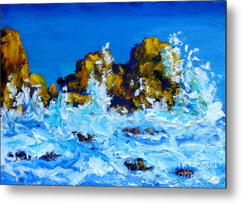 Surf Metal Print featuring the painting On Da Rocks by Fred Wilson