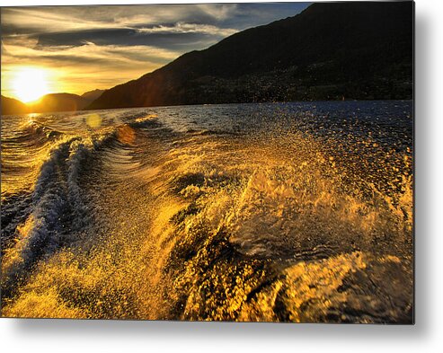 Water Metal Print featuring the photograph On my way home by Andrei SKY