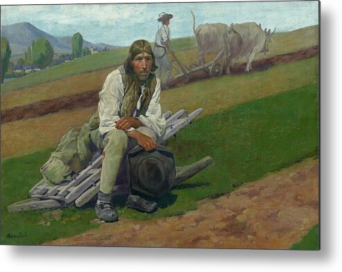Hanula Metal Print featuring the painting On native soil, Jozef Hanula by Vincent Monozlay