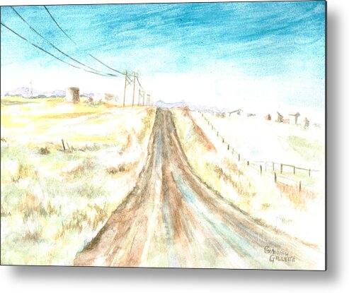 Road Metal Print featuring the painting Country Road by Andrew Gillette