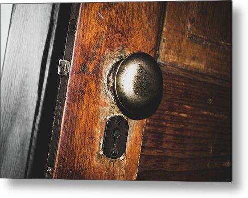 Door Metal Print featuring the photograph Open to the past by Troy Stapek
