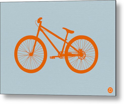 Bicycle Metal Print featuring the digital art Orange Bicycle by Naxart Studio