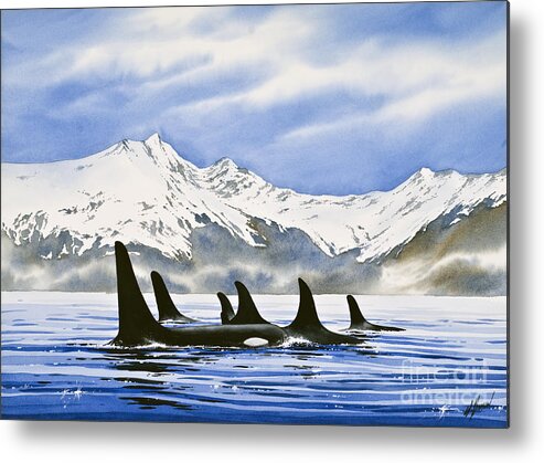 Orca Metal Print featuring the painting Orca by James Williamson