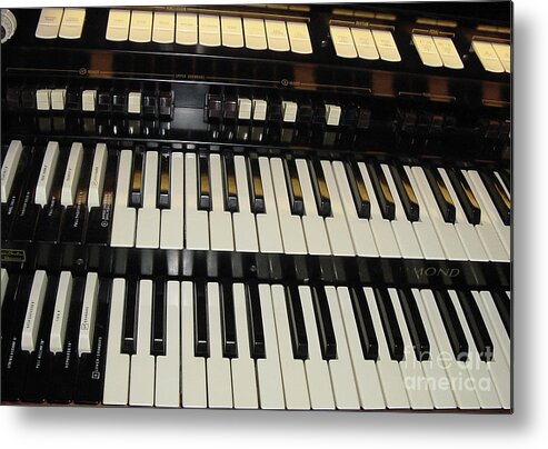 Hammond Metal Print featuring the photograph Hammond Organ Keys by Donna L Munro