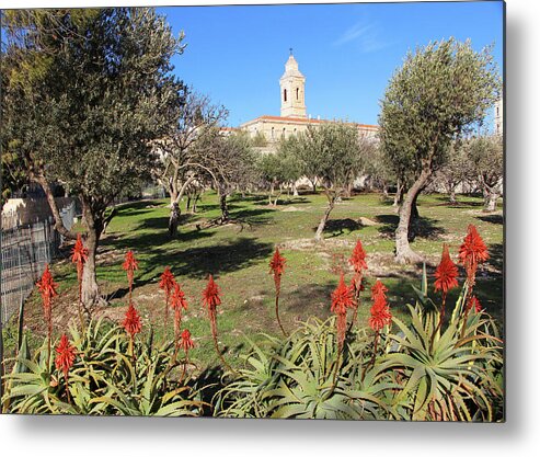 Our Father Prayer Metal Print featuring the photograph Our Father Prayer Garden by Munir Alawi