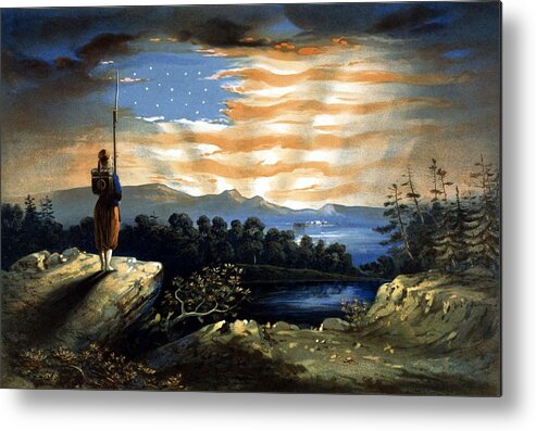 Civil War Metal Print featuring the painting Our Heaven Born Banner by War Is Hell Store