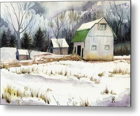 Winter Landscape Metal Print featuring the painting Owen County Winter by Katherine Miller
