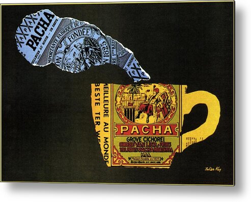 Pacha Metal Print featuring the mixed media Pacha Grove Cichorei - Chicory, Coffee - Brussels, Belgium - Vintage Advertising Poster by Studio Grafiikka