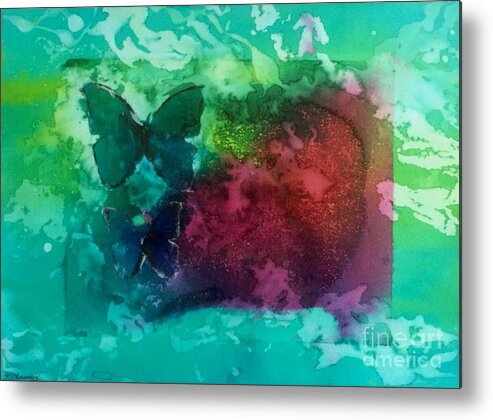 Papillon Metal Print featuring the painting Papillons Marins by Francoise Chauray