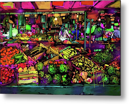 Paris Metal Print featuring the painting Parisian Market by DC Langer