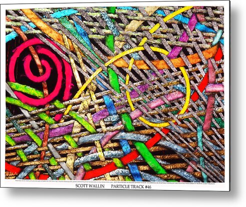 Abstract Metal Print featuring the painting Particle Track Forty-six by Scott Wallin