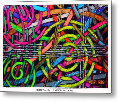 Abstract Metal Print featuring the painting Particle Track Forty-two by Scott Wallin