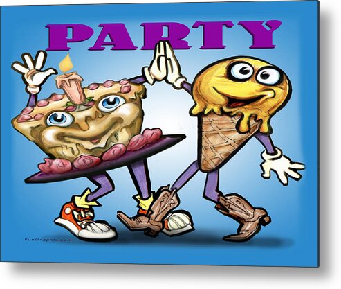 Party Metal Print featuring the greeting card Party by Kevin Middleton