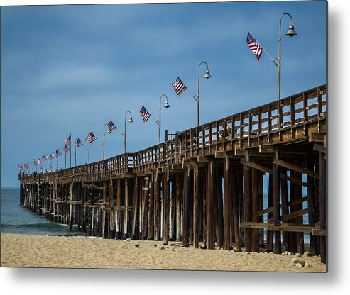 Ventura Metal Print featuring the photograph Patriotic Pier by Pamela Newcomb
