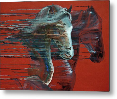 Horse Metal Print featuring the painting Peace And Justice by Jani Freimann