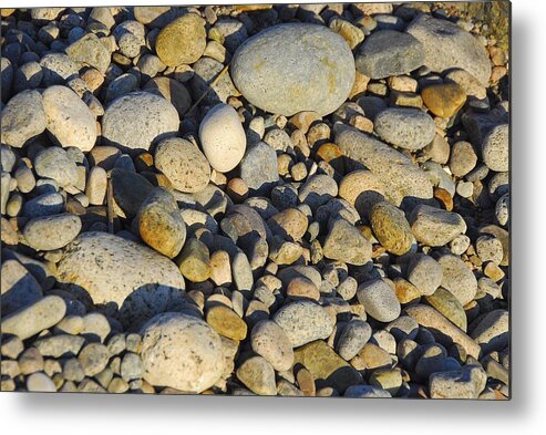 Stones Metal Print featuring the photograph Pebble Beach by AnnaJanessa PhotoArt