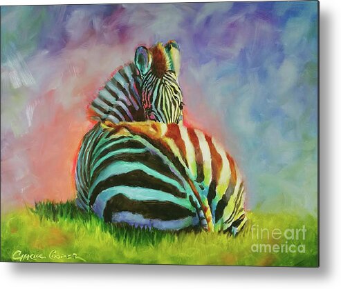Wildlife Metal Print featuring the painting Peek-A-Boo by Charice Cooper