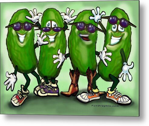 Pickle Metal Print featuring the digital art Pickle Party by Kevin Middleton