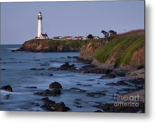 Architecture Metal Print featuring the photograph Pigeon Point Lighthouse at Sunrise on a Clear Morning by Dean Birinyi