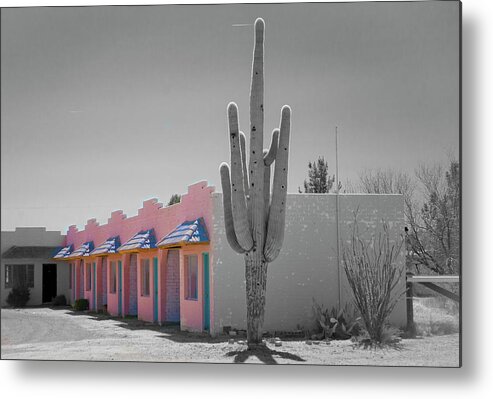 Pink Metal Print featuring the photograph Pink Motel in Arizona by Matthew Bamberg