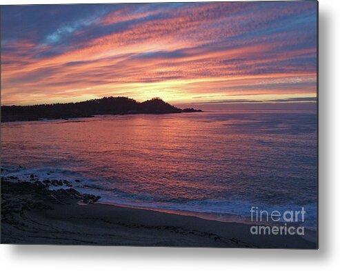 Nature Metal Print featuring the photograph Point Lobos Red Sunset by Charlene Mitchell